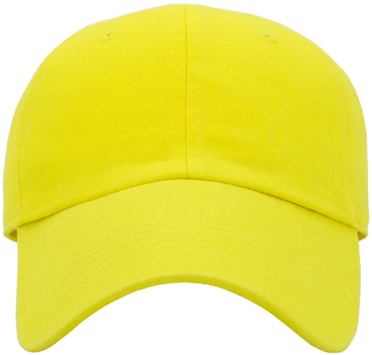 Yellow Low Profile Baseball Caps Front View